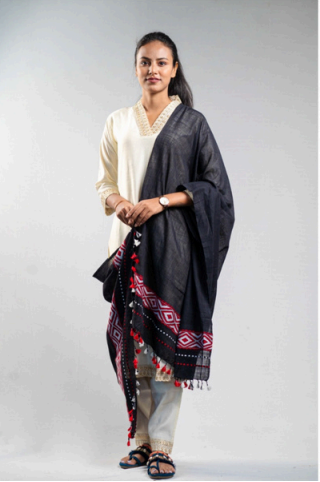 Wrap And Weft-Black Dupatta