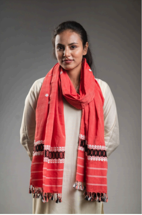 Wrap And Weft-Red Stole