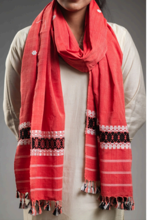 Wrap And Weft-Red Stole