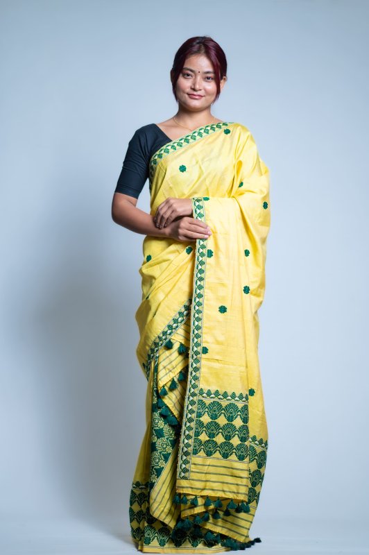 Micro modal by Tussar Silk Ready to Wear Mekhela Sador