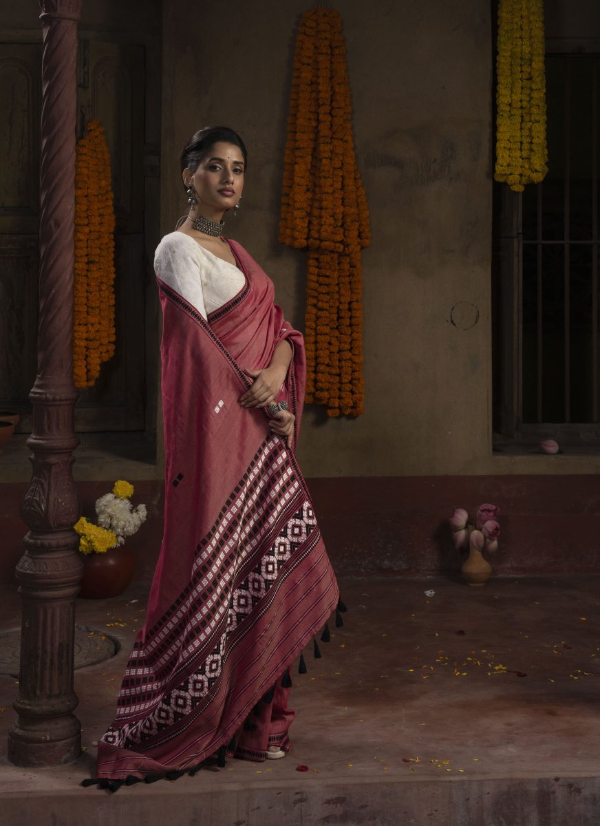 Cotton by Tussar Silk Saree thumbnail 2