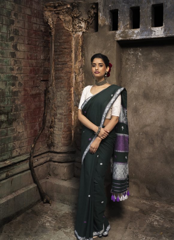Cotton Saree in Green