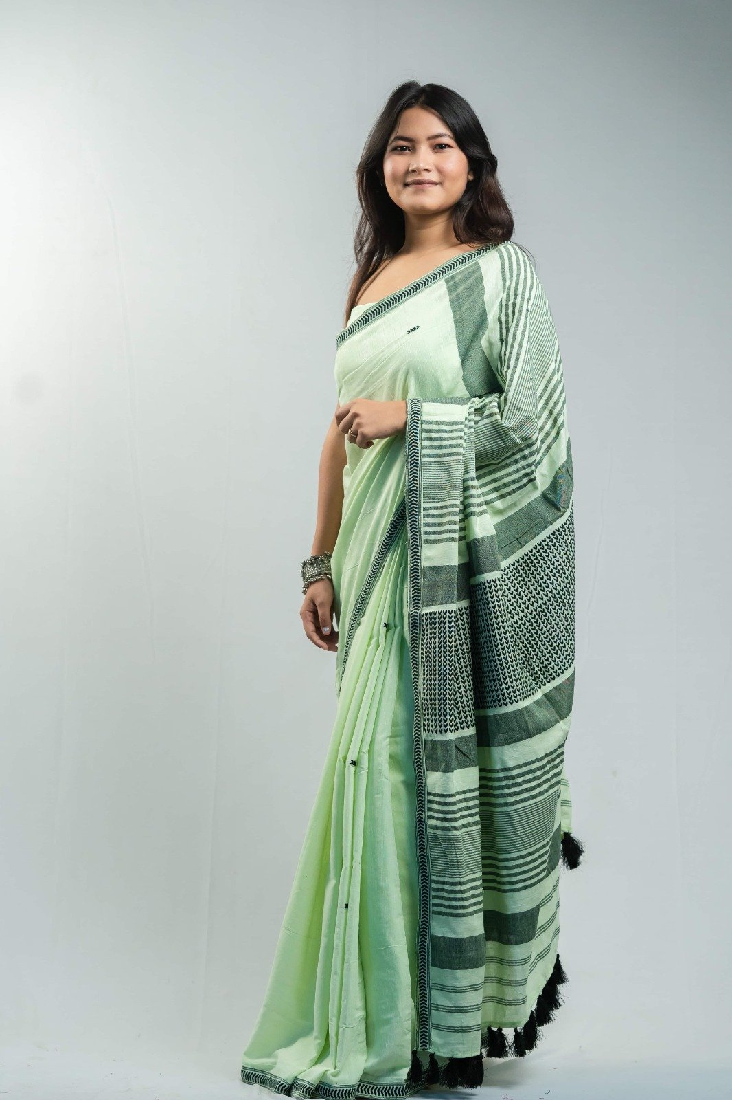 Cotton by Eri Silk in Mint Pastel Green thumbnail 2