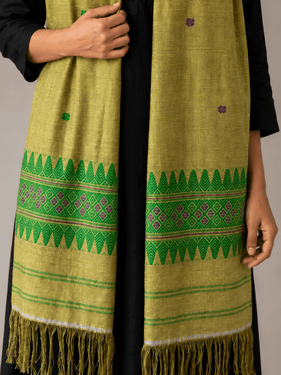 Cotton by Eri Stole Olive Gold thumbnail 2
