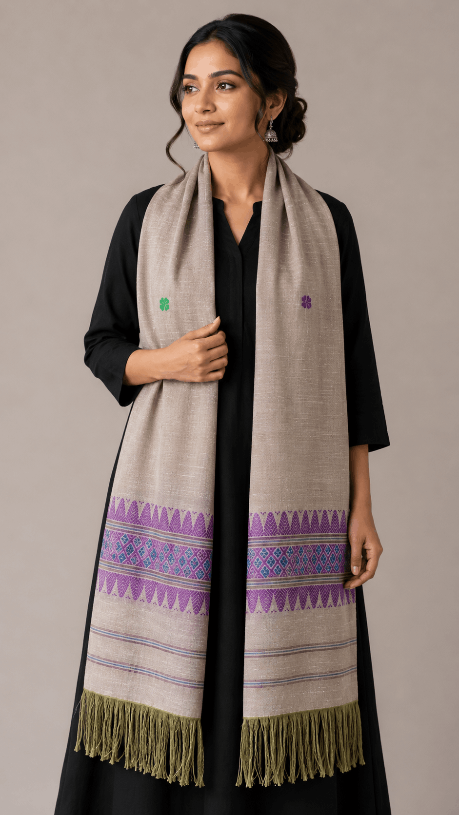 Cotton by Eri Stole Beige