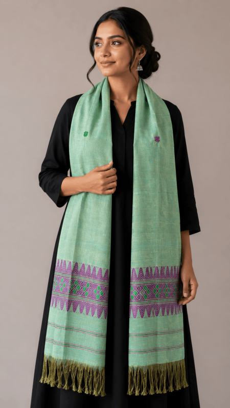 Cotton by Eri Stole Mint Green