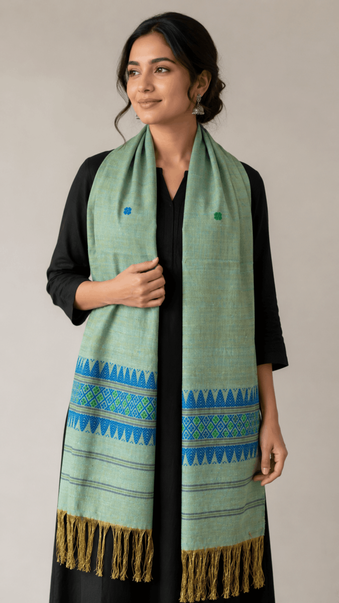 Cotton By Eri Stoles Soft Mint Green thumbnail 3