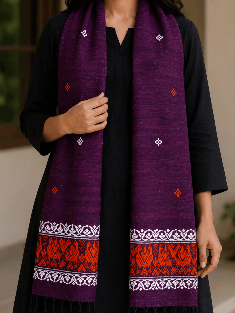 Cotton by Eri Stole Deep Plum thumbnail 2