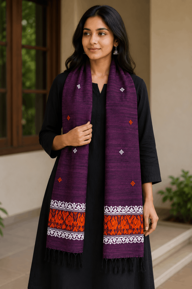 Cotton by Eri Stole Deep Plum thumbnail 3